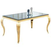 Table à manger baroque 4 à 6 couverts Gold verre