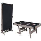 Table de Billard Hustle xl Table de Billard pliable 6ft en Optique Chêne / Noir pour l'intérieur Accessoires inclus - Noir - Cougar