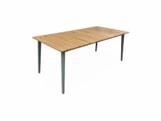 Table de jardin bois d'acacia et acier galvanisé maringa. Savane. 8 places. L200 x p90 x h76cm