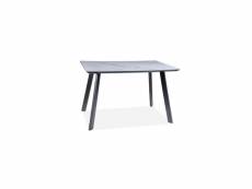 Table - effet marbre - l 80 x l 120 x h 75 cm - noir et blanc