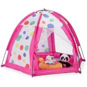 Tente pour enfants en forme de coupole, HxLxP : 151 x 160 x 140 cm, intérieur, extérieur, multicolore - Relaxdays