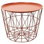 The Home Deco Factory - Table filaire en métal ronde 50 cm - Terracotta