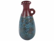 Vase décoratif en terre cuite 40 cm bleu et marron velia 373182