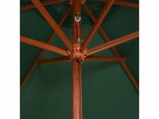 Vidaxl parasol avec poteau en bois 270 x 270 cm vert