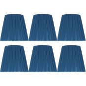 Abat-jour moderne Simple en tissu, 6 pièces, pour lustre à Clip en cristal, applique murale bleue - Eosnow