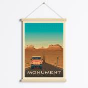 Affiche Monument Valley + Cadre Magnétique (Bois) 50x70 cm