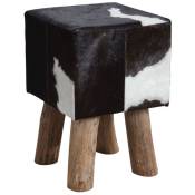 Aubry Gaspard - Tabouret carré en peau de vache