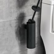 Brosse Toilettes wc Suspendu Noir avec Support de Brosse, Balai Toilette wc en Acier inox 304 à Manche Long