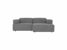Canapé d'angle droit 3 places aska en tissu gris foncé chiné
