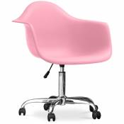 Chaise de bureau Weston Scandinave Style Premium Design avec roulettes Rose - Acier, pp, Plastique, Metal, Nylon - Rose