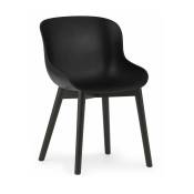 Chaise en chêne vernis noir et pp noir Hyg - Normann