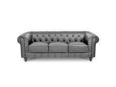 Chesterfield - canapé chesterfield 3 places gris