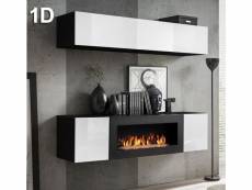 Combinaison de meubles krista 1d noir et blanc (1,6m) MSAM119-D