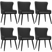 Décoshop26 - Lot de 6 chaises de salle à manger cuisine design classique tissu noir