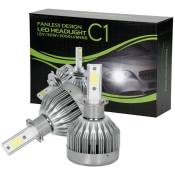 Ecd Germany - 2 x Ampoule led Halogène H3 6000K kit de phare pour remplacement lampe véhicule de rechange