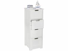 Finebuy buffet de salle de bain 30x83x30 cm petit meuble de rangement blanche | armoire style campagne avec tiroir | commode étagère colonne
