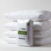 Homescapes - Protège-oreiller anti-acariens 50 x 75 cm, Lot de 4 - Blanc