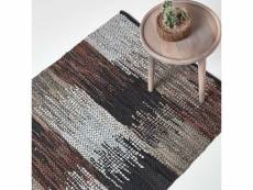 Homescapes tapis en cuir recyclé multicolore - 120