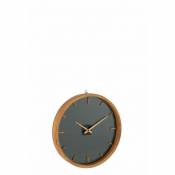 Horloge murale ronde en bois marron 40x40x5 cm - Marron
