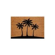 Idmat - Tapis coco naturel/pvc 40x60cm épaisseur 15 mm palmiers