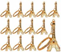 Inconnu Lot de 50 Porte-cle Tour Eiffel Couleur dorée