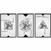 Inside graphique Trio, Set de 3 posters muraux - 90x45cm