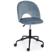 Iperbriko - Chaise de bureau bleu clair en velours