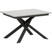 Itamoby - Table extensible 90x120/180 cm Ganty Spatulé Blanc - chant de la même couleur que le piètement Anthracite