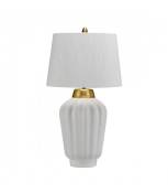 Lampe de table Bexley Laiton blanc / brossé 30 Cm