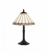 Lampe de table Tiffany Calais 1 Ampoule Gris 30,5 Cm