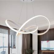Led Lampe suspension, 96W, 6000K,Table à manger Lampe Suspendue, Restaurant lampe de plafond, Hauteur Réglable - 80CM - Blanc
