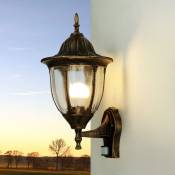 Licht-erlebnisse - Applique d'extérieur milano de couleur cuivre au design campagnard étanche IP44 H:46,5 cm E27 - Cuivre antique - Cuivre antique