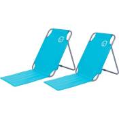 Lot de 2 chaises dossiers de plage pliables O'beach Dimensions : 45 x 163 x 44 cm - Bleu