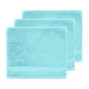 Lot de 3 serviettes invité 550 g/m² bleu turquoise