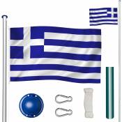 Mât avec drapeau réglable en hauteur - mât, porte drapeau, support drapeau - Grèce