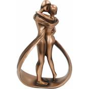 Memkey - Statuette Couple S'embrasse en Résine 25×16.5cm,Cadeau de fin d'année, cadeau de noël, décoration minimaliste figurine homme femme pour