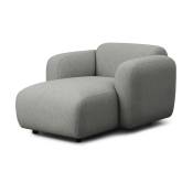 Méridienne accoudoirs gris Swell modular sofa - Normann
