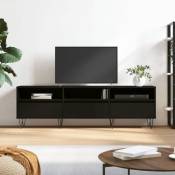 Meuble TV,Banc tv noir 150x30x44,5 cm bois d'ingénierie