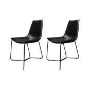Meubletmoi - Lot de 2 chaises noires - steeve