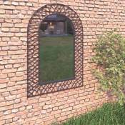 Miroir mural de jardin | Miroir déco d'extérieur Voûtée 50 x 80 cm Noir 43229 - Noir