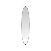 Miroir ovale aux bords fins noir 24x118cm
