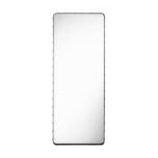 Miroir rectangulaire en cuir noir à suspendre 70x180 cm Adnet - Gubi