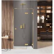 Otitec - Porte de douche 110 cm doré pivotante droite