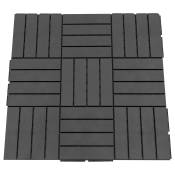 Outsunny Dalle de Terrasse 9 Pièces Convient pour Patio Balcon Terrasse sur Le Toit 30 x 30 cm (Environ. 0 81 ㎡) Noir