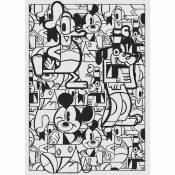 Papier peint panoramique Mickey Mouse - 200 x 280 cm de Komar noir et blanc