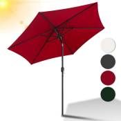 Parasols en aluminium Parasol de jardin avec protection solaire Parasols en porte-à-faux avec manivelle UV30+ (Ø270 cm), Rouge - rouge