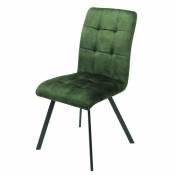 Pegane Lot de 2 chaises en tissu / métal coloris vert