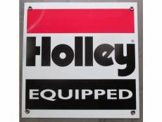 "plaque alu carburateur holley equipped tole metal garage huile pompe à essence"