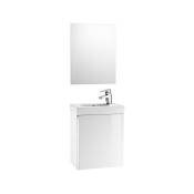 Roca - Meuble+lave-mains+miroir 45cm mini -Blanc brillant