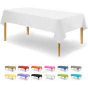 Sunxury - Nappes jetables en plastique blanches pour tables rectangulaires (paquet de 12), nappes pour fêtes, intérieur et extérieur, 137,16 x 274,32